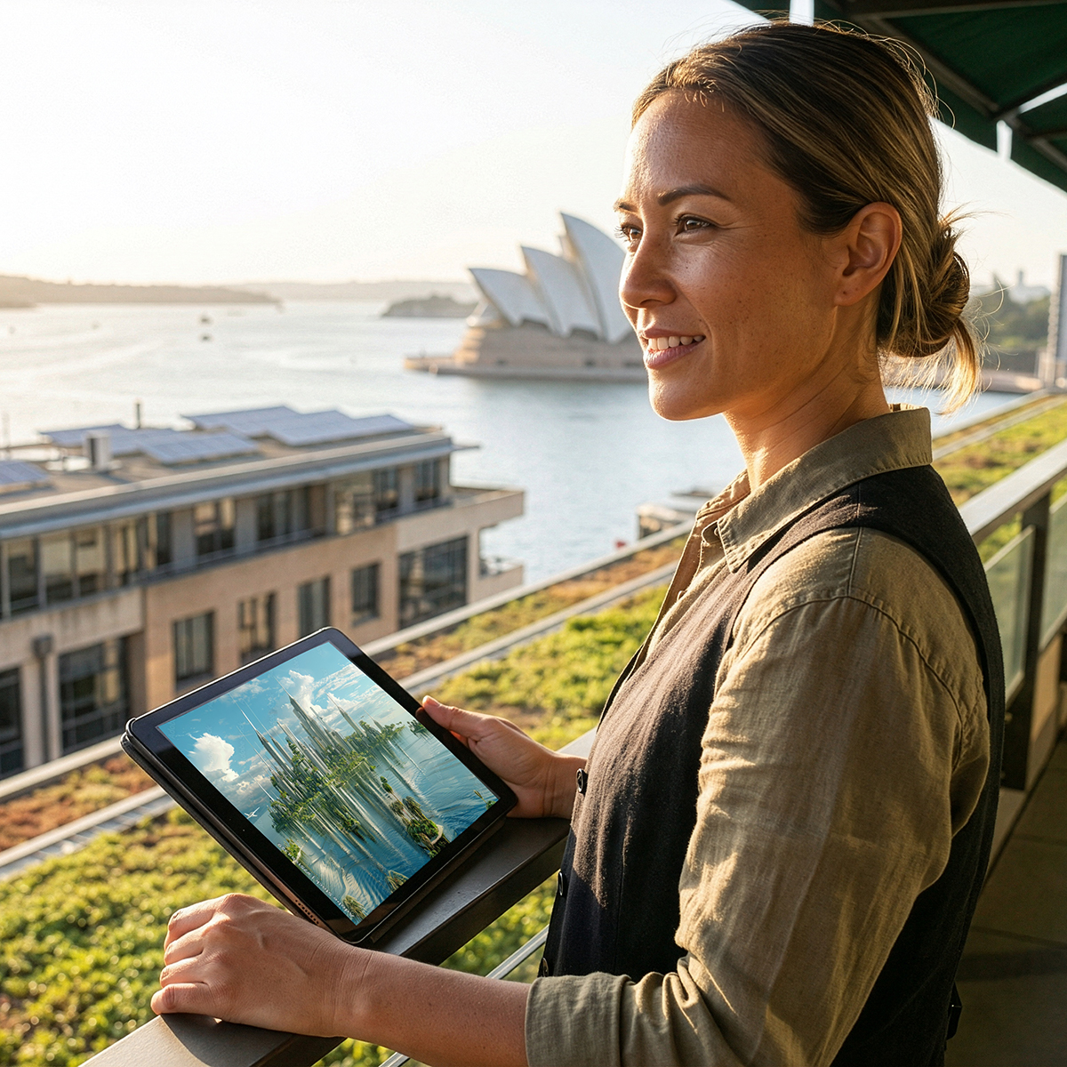 Resident describing the future of buildings
