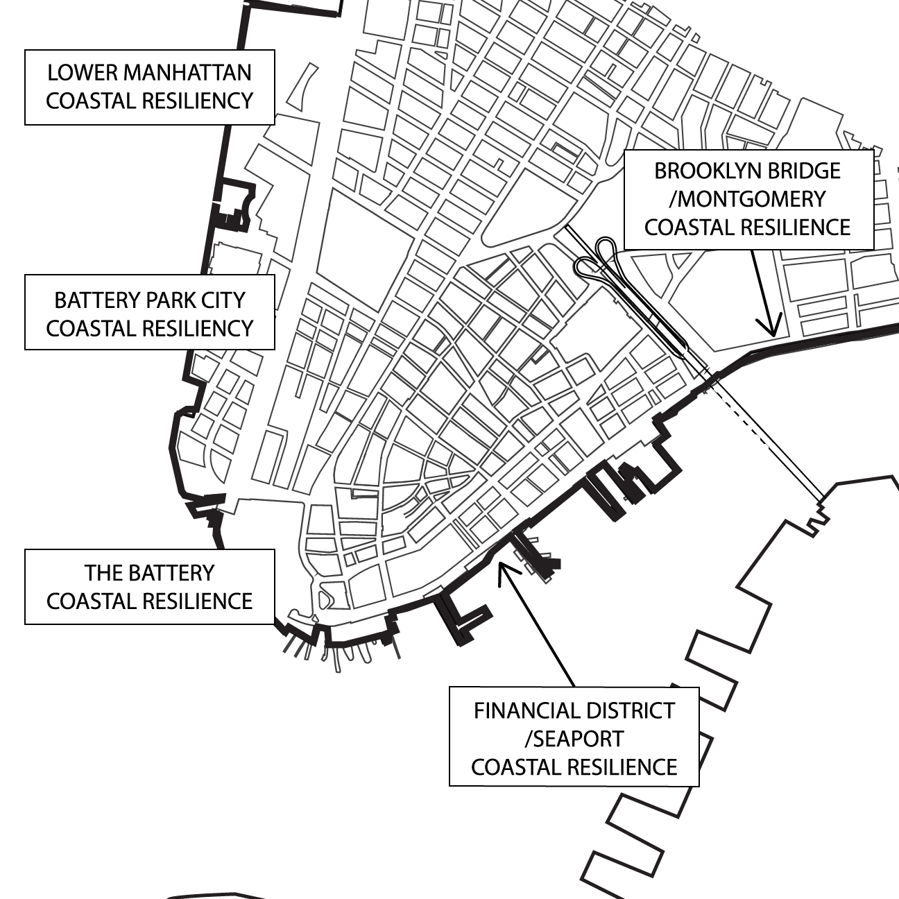 Lower Manhattan Coastal Resiliency map