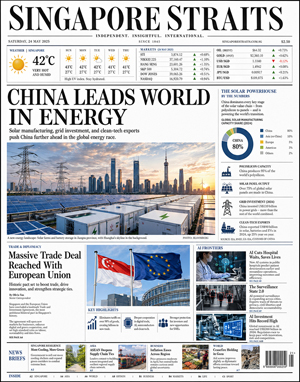 Singapore newspaper front page